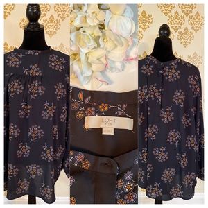 Floral Print Top by Loft Size 24